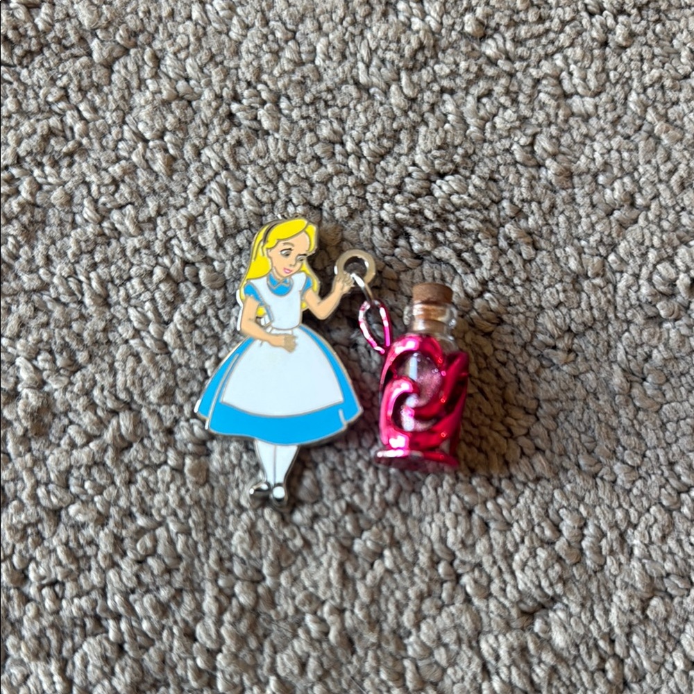 Alice in Wonderland Pin and Potion Charm
